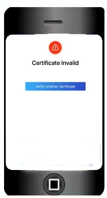 corona certificte invalid