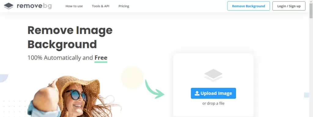 remove.bg home page