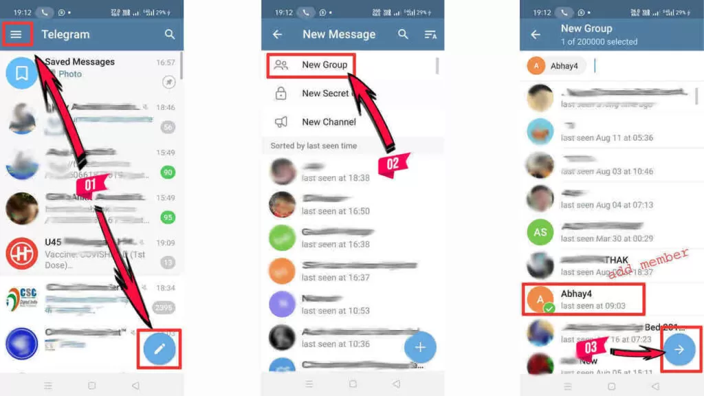 Telegram Group Creation Process picture
