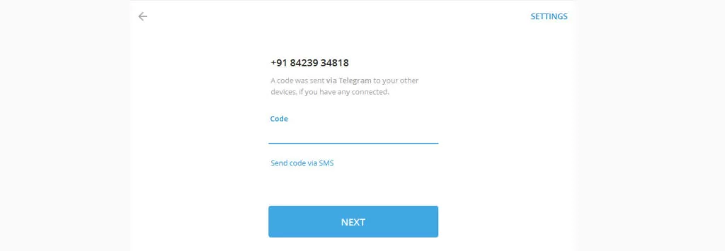 Telegram Massanger page