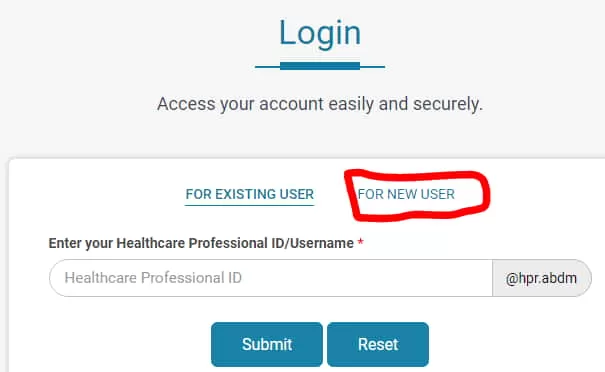 create Healthcare Professional ID
