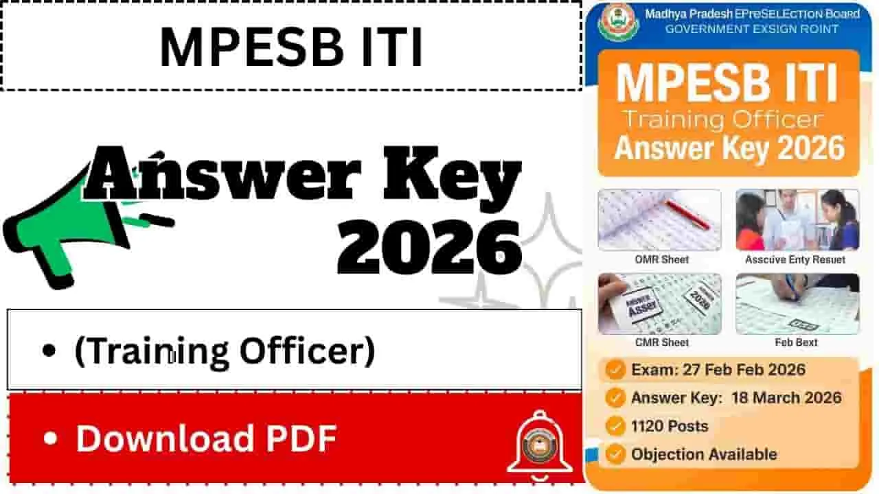 mpesb iti training officer answer key 2026 pdf download objection link