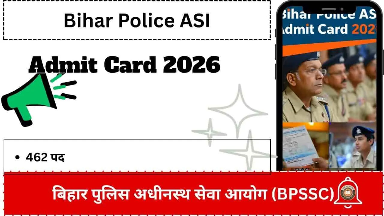 Bihar Police ASI Admit Card 2026 BPSSC Assistant Sub Inspector Hall Ticket Download