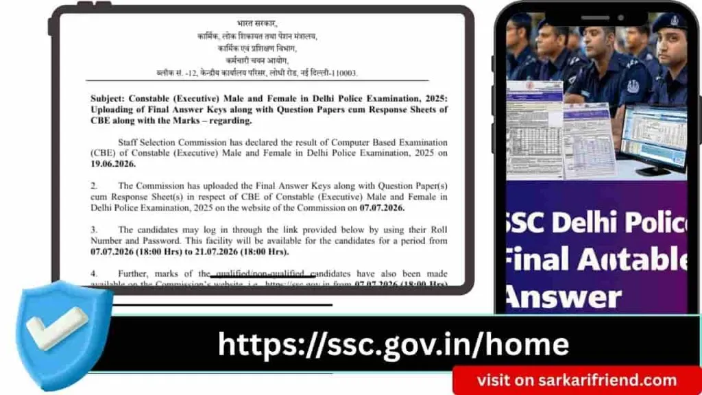 Delhi Police Constable Final Answer Key 2026